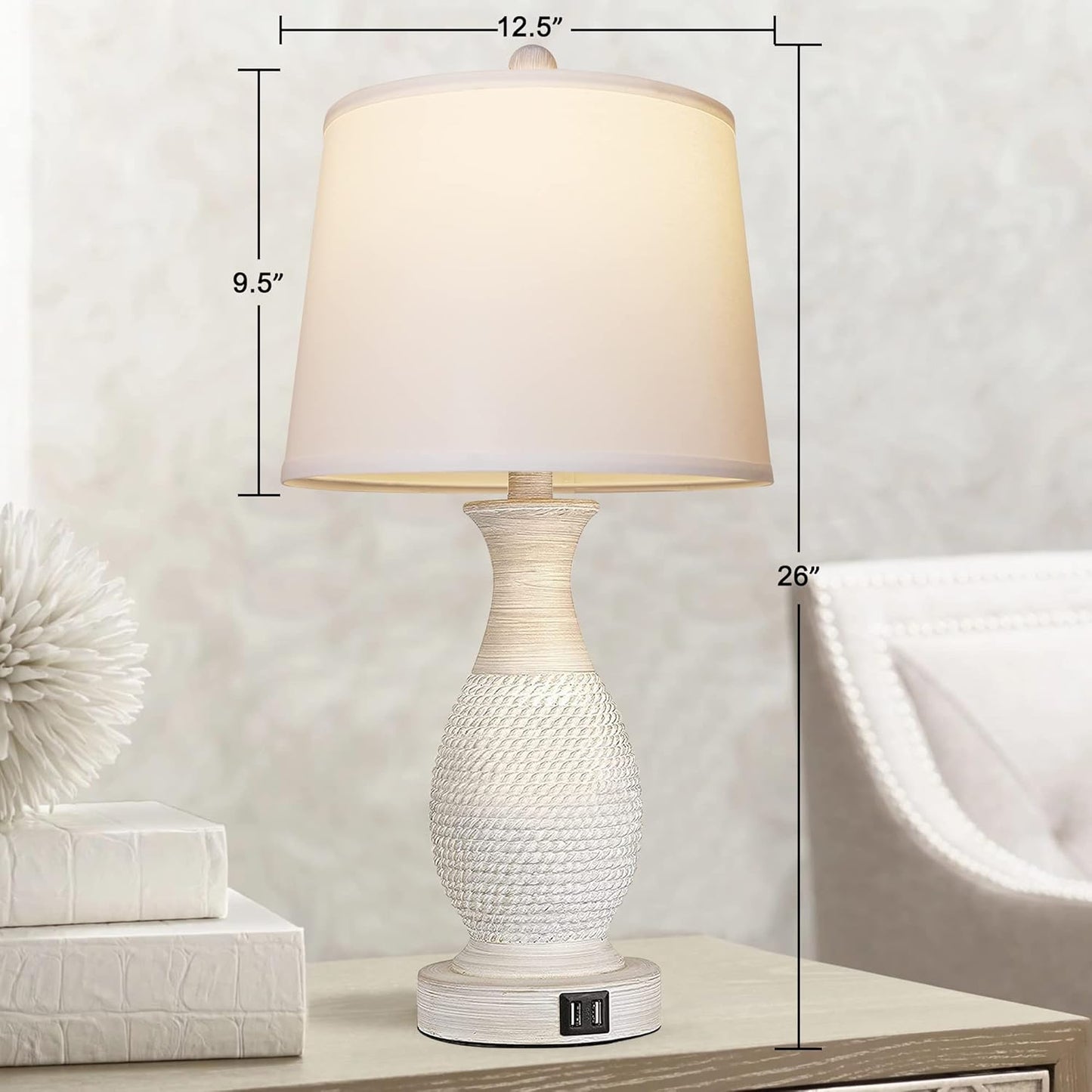 Bai Source Farmhouse-Temperature-Nightstand-Charging