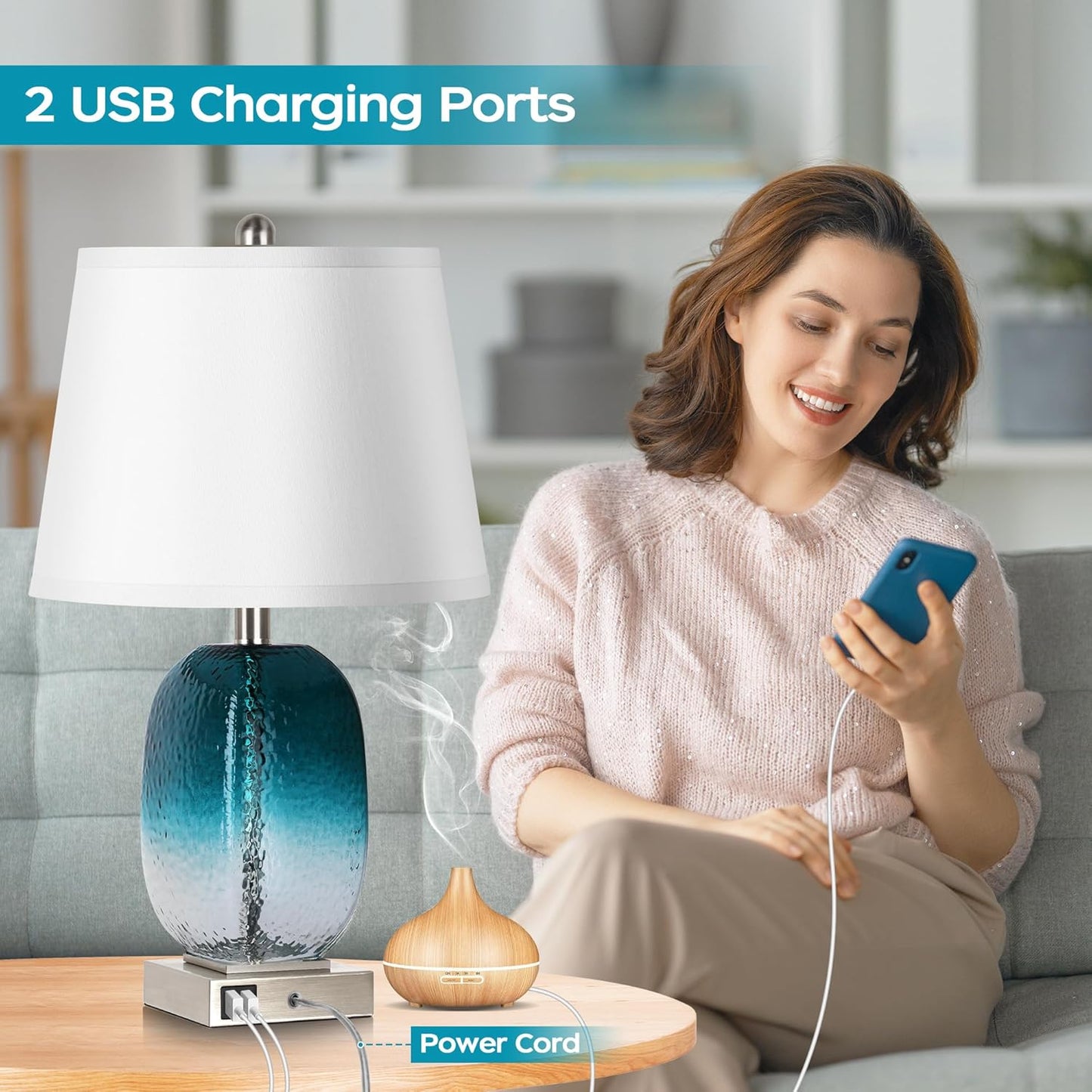 Bai Source Control-Coastal-Dimmable-Nightstand-Included