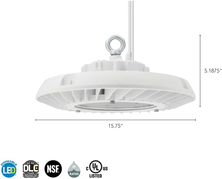 Round High Bay LED Light, 24K-30K Lumens, CCT Adjustable