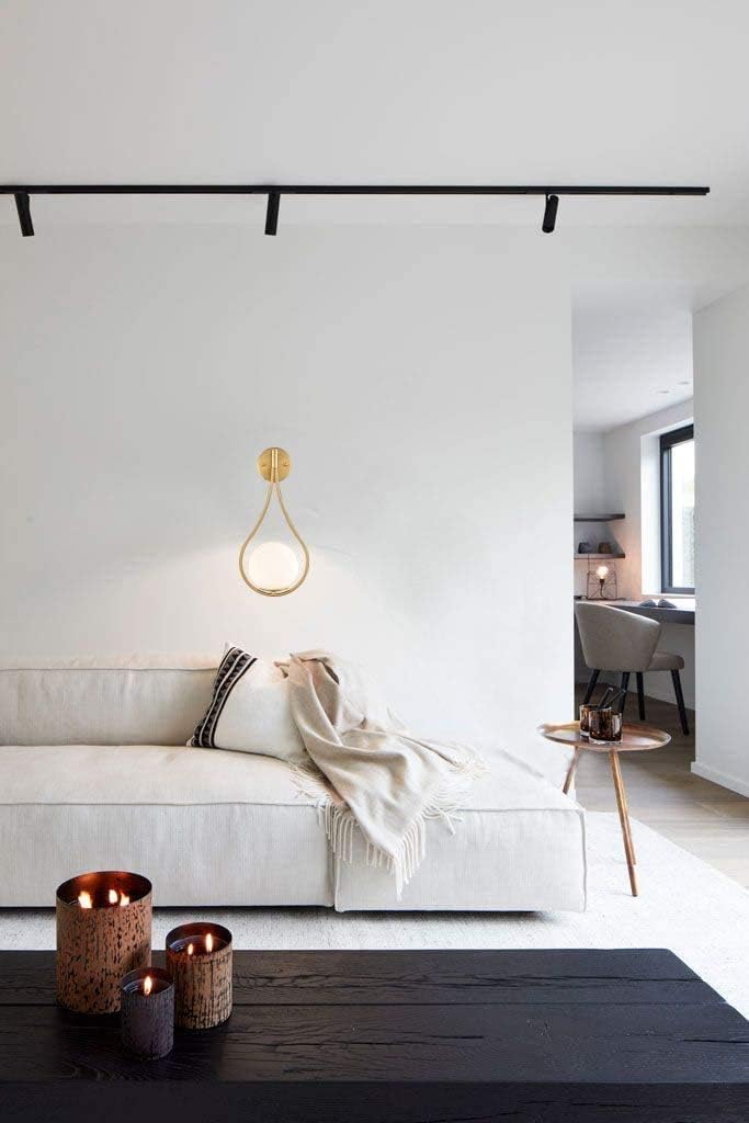 Mid-Century Brass Globe Wall Sconce