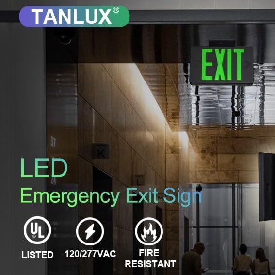 Red LED Exit Sign with Battery Backup