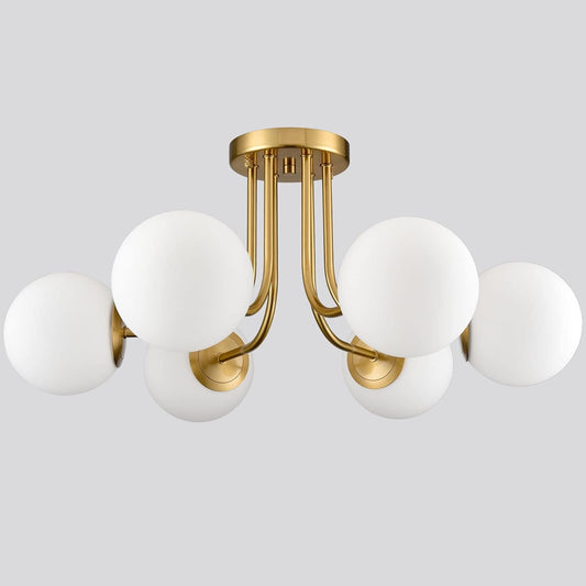 Brass Gold 3-Light Ceiling Lamp