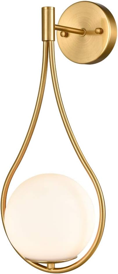 Mid-Century Brass Globe Wall Sconce