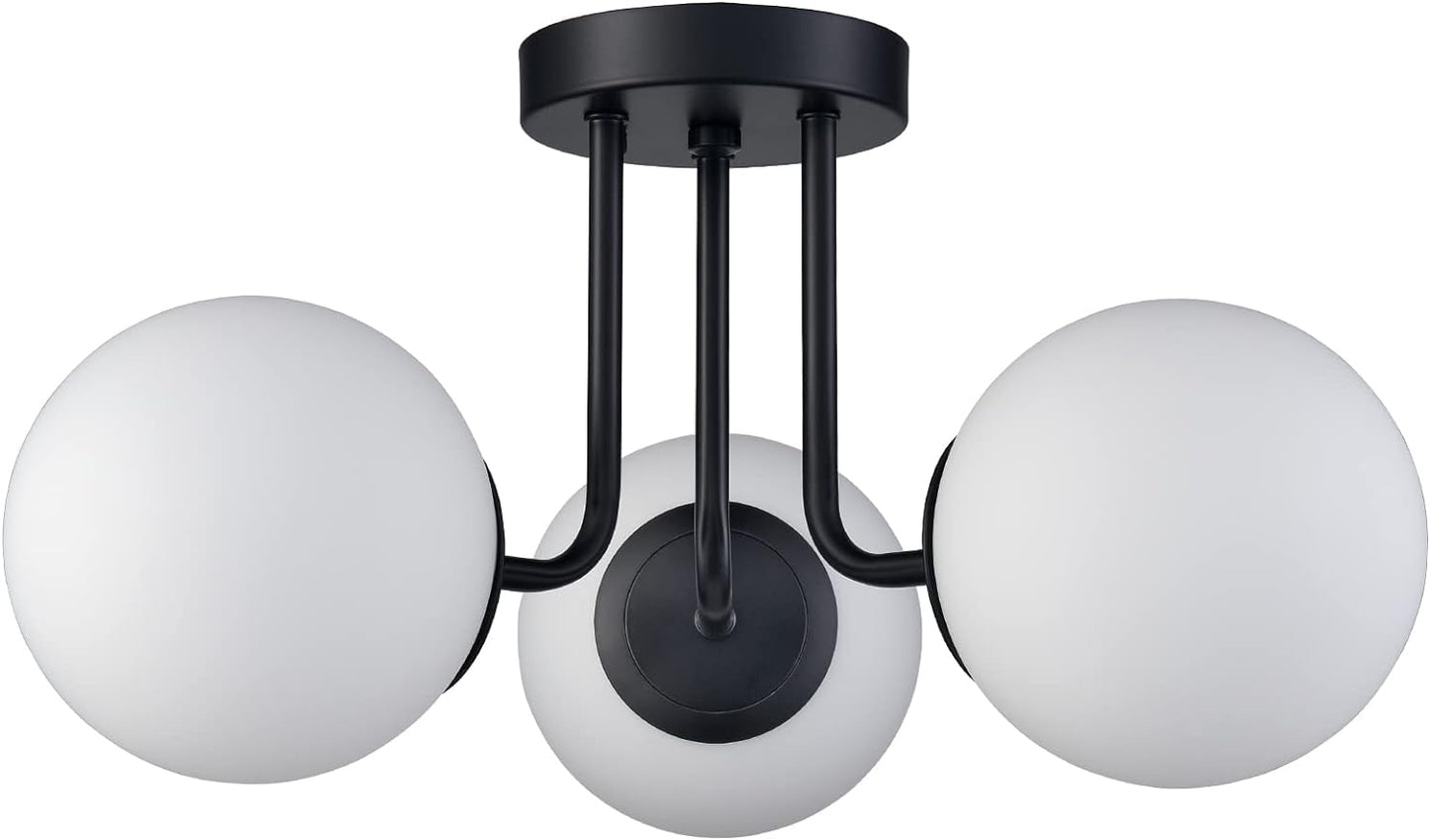 Brass Gold 3-Light Ceiling Lamp