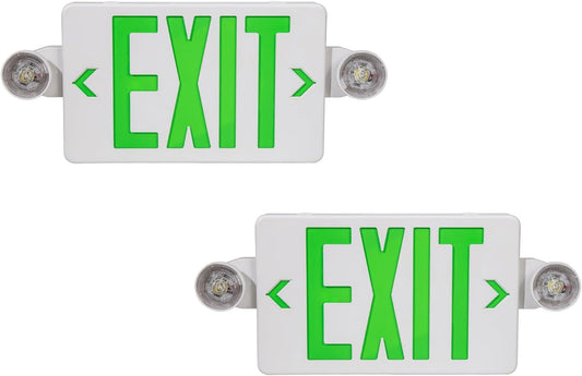 Black LED Exit Sign with Emergency Lights