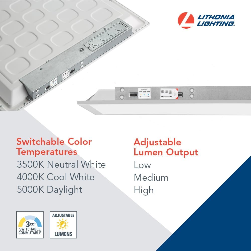 2x4 LED Flat Panel Light, Adjustable Lumens & CCT