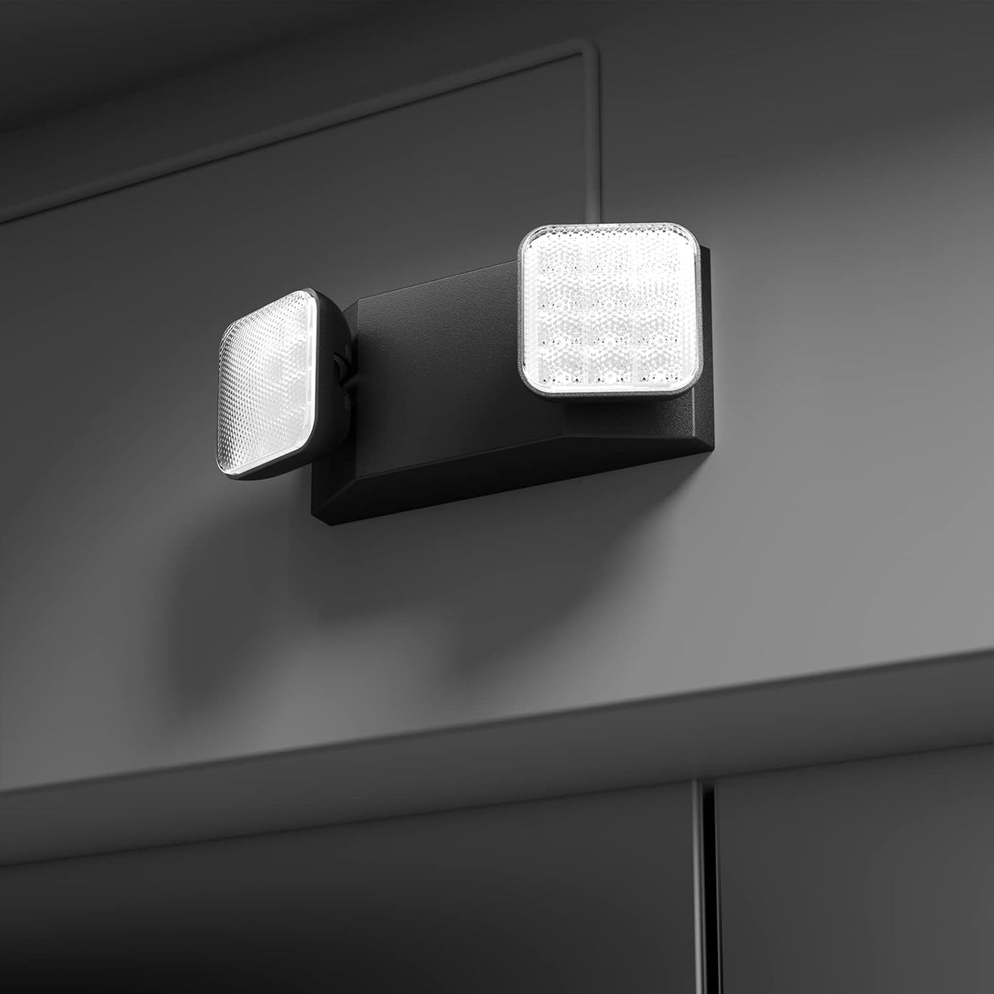 Black LED Exit Sign with Backup