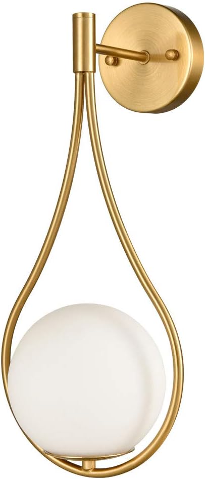 Mid-Century Brass Globe Wall Sconce