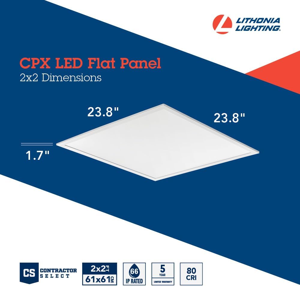 2x4 LED Flat Panel Light, Adjustable Lumens & CCT