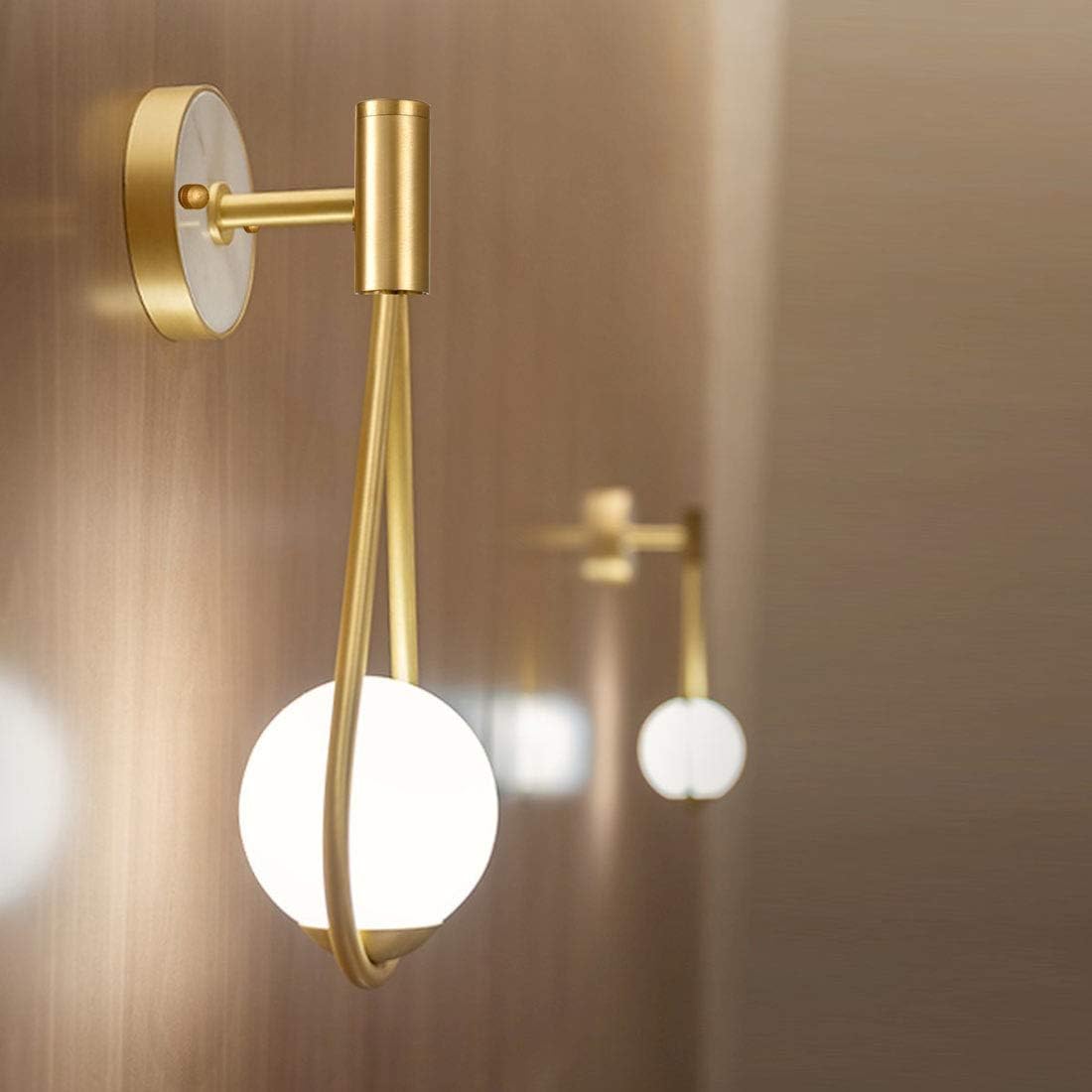 Mid-Century Brass Globe Wall Sconce