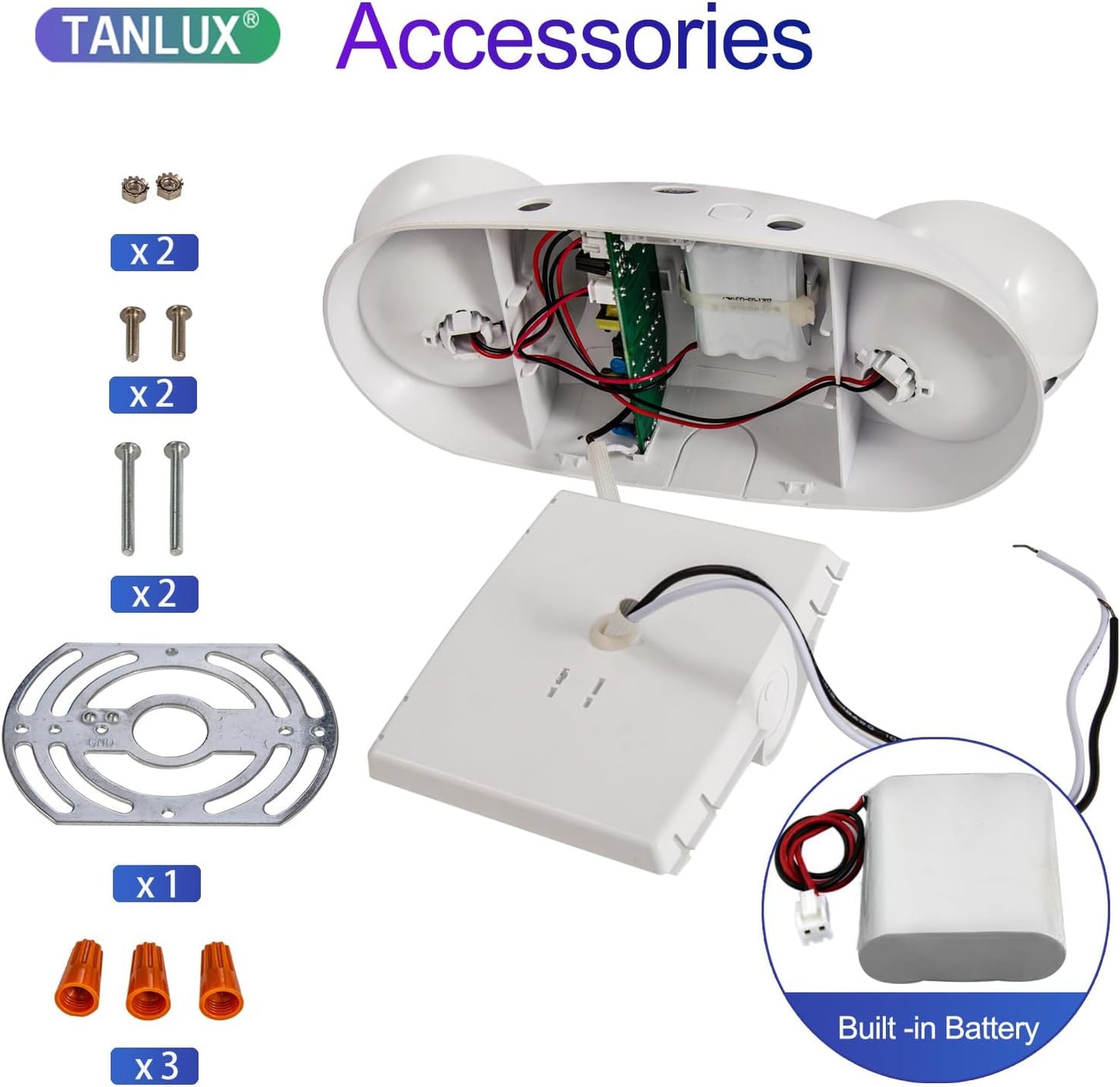 Adjustable LED Emergency Lights, Battery Backup