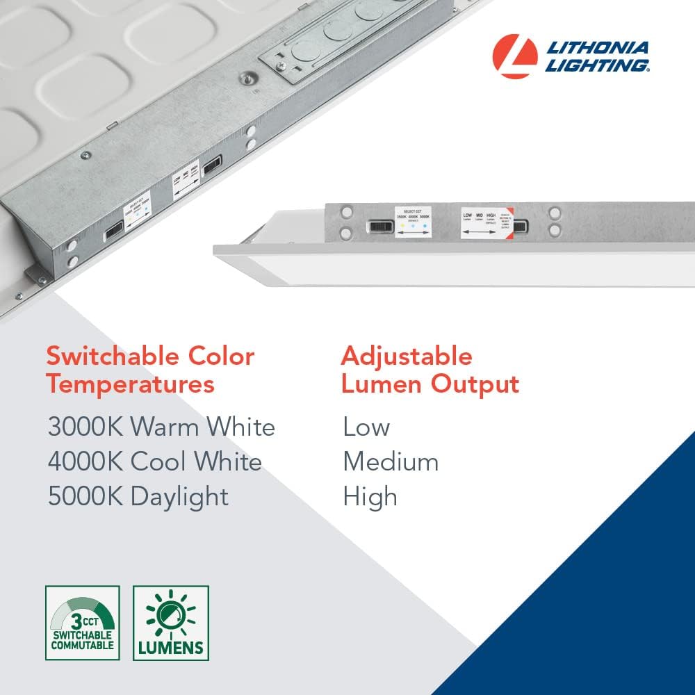 2x4 LED Flat Panel Light, Adjustable Lumens & CCT