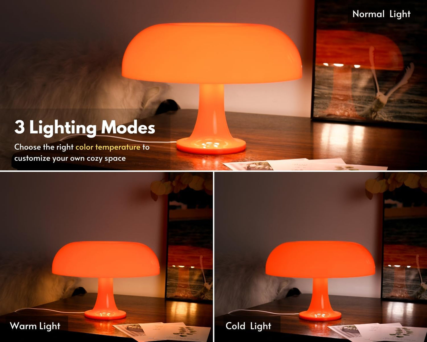 Dimmable Retro Mushroom Table Lamp