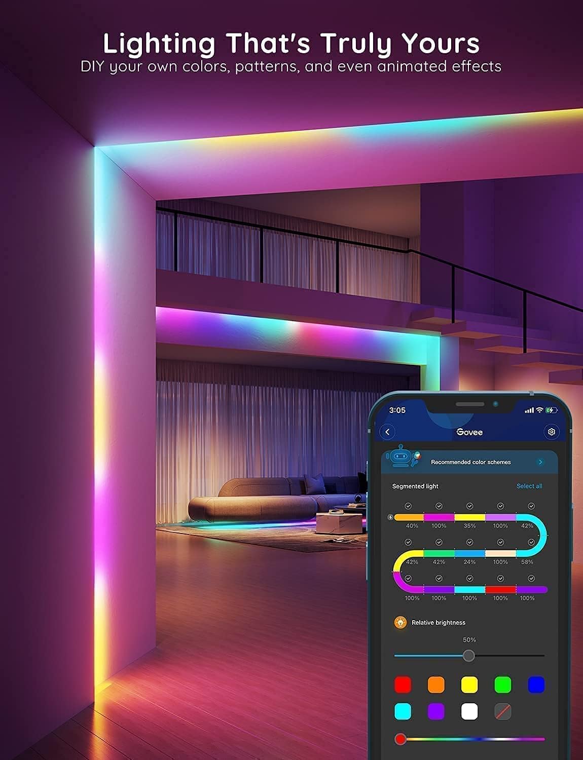 100ft RGBIC Smart LED Strip Lights