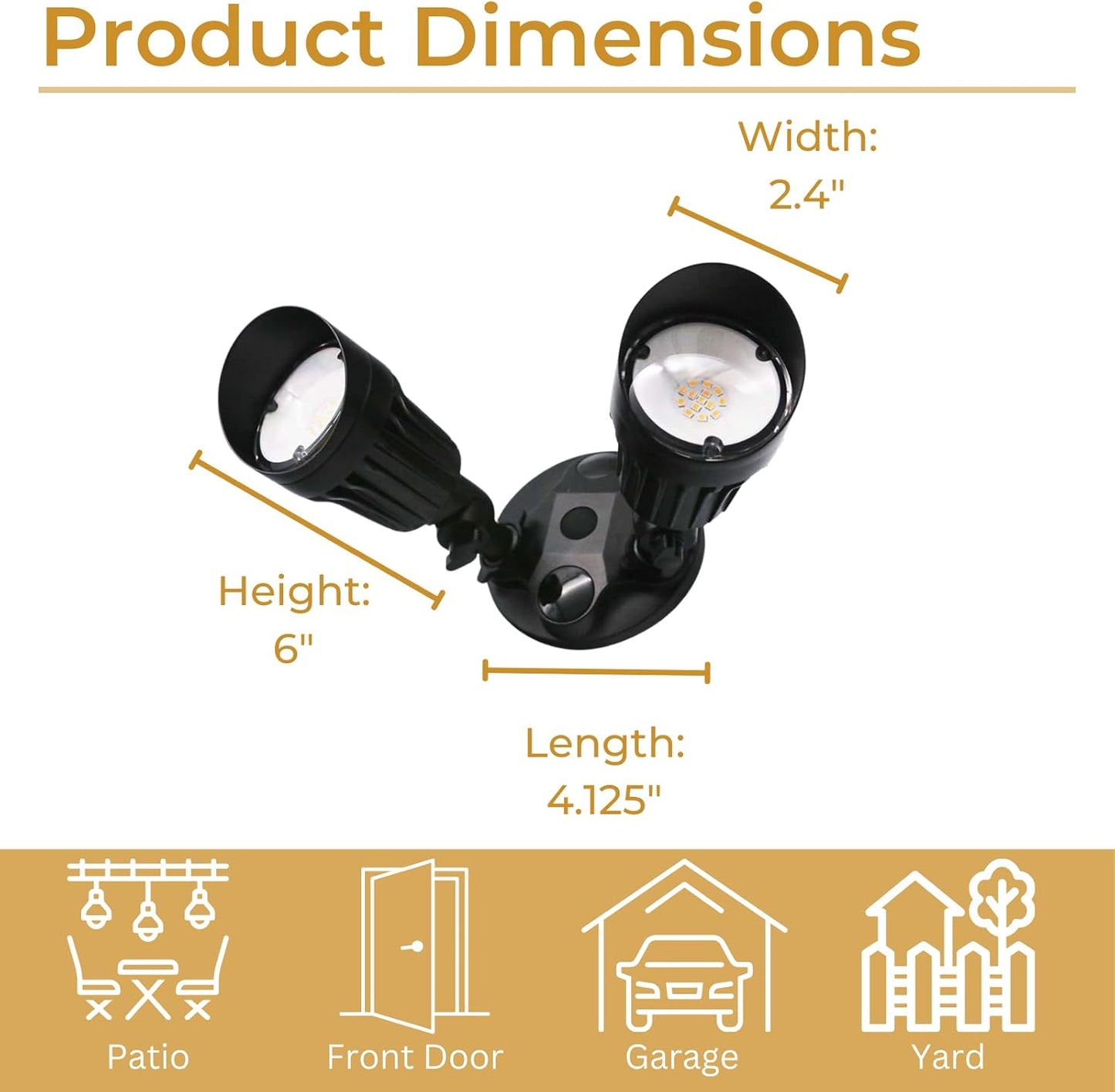 Black LED Dual Head Flood Light