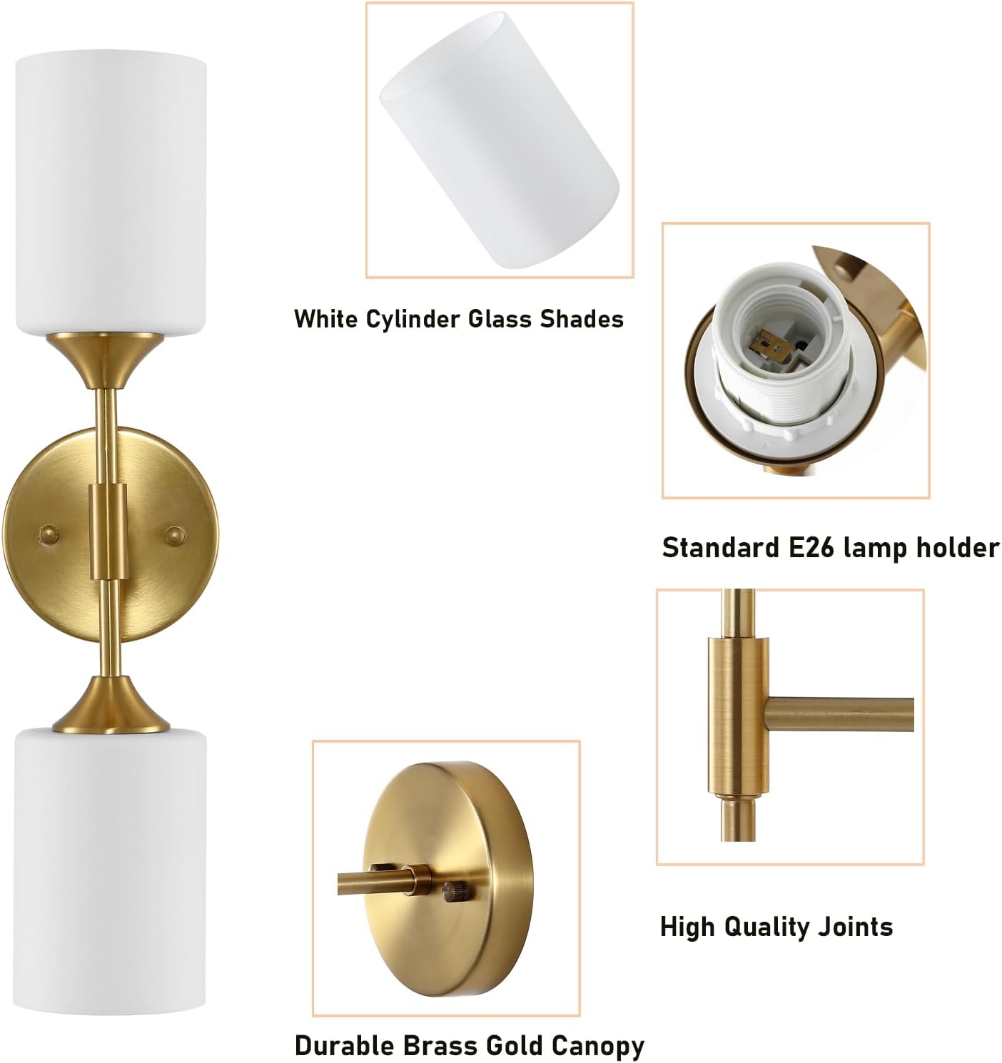 Gold Globe Wall Sconce Light