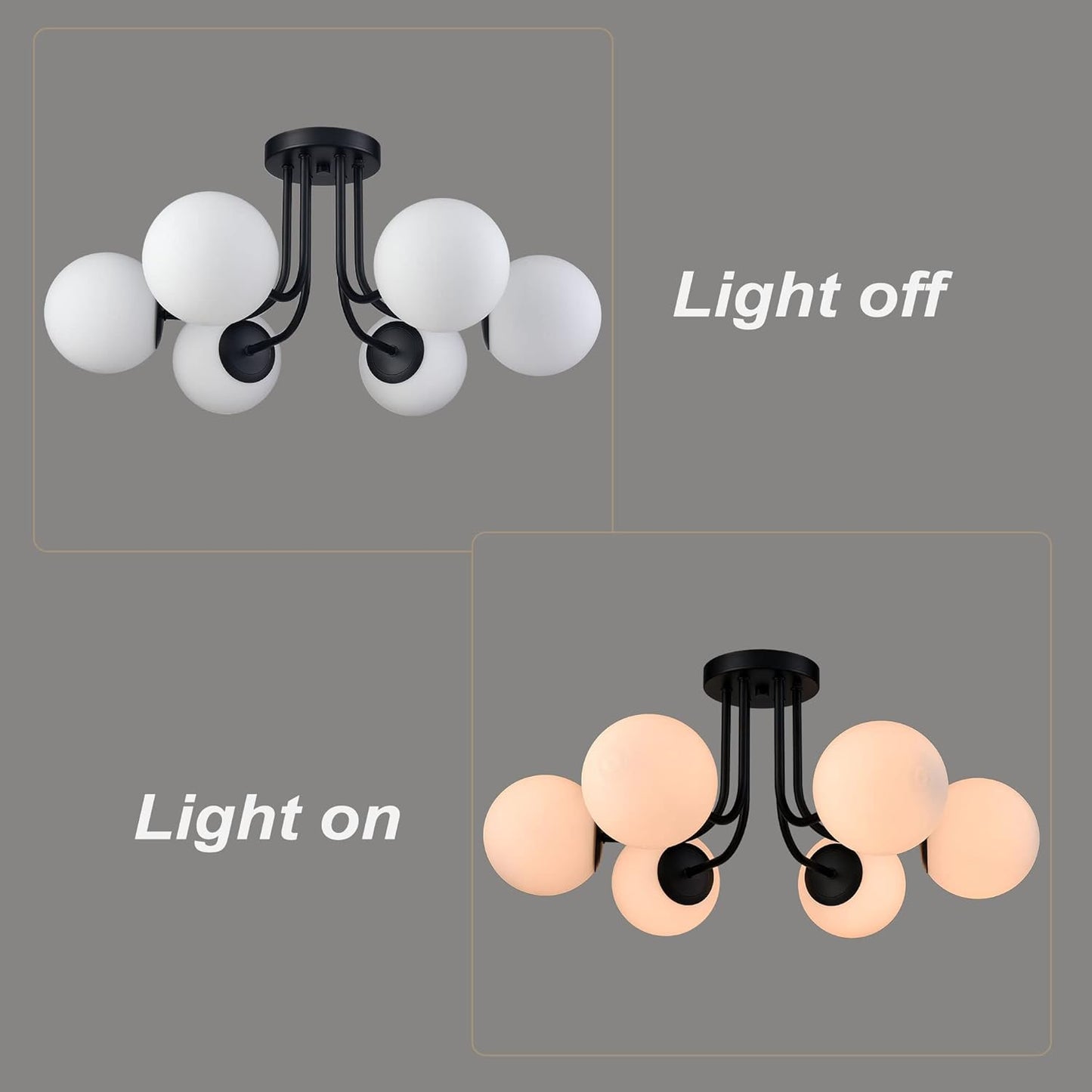Brass Gold 3-Light Ceiling Lamp