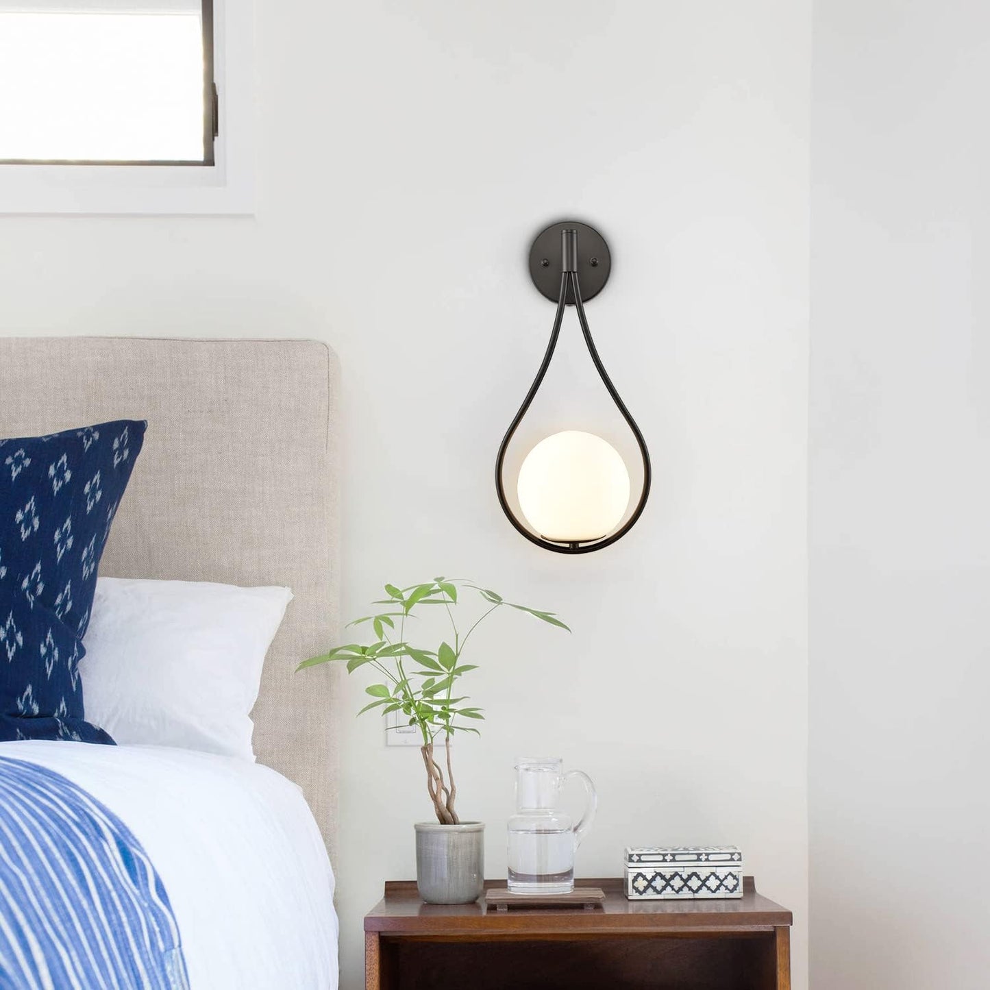 Mid-Century Brass Globe Wall Sconce