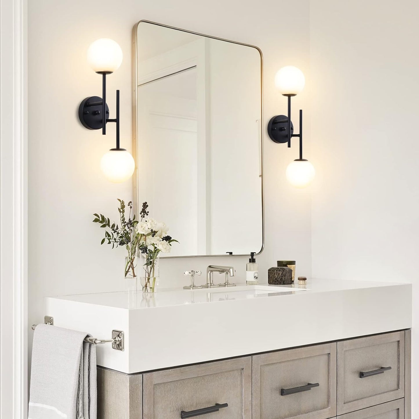 Gold Globe Wall Sconce Light