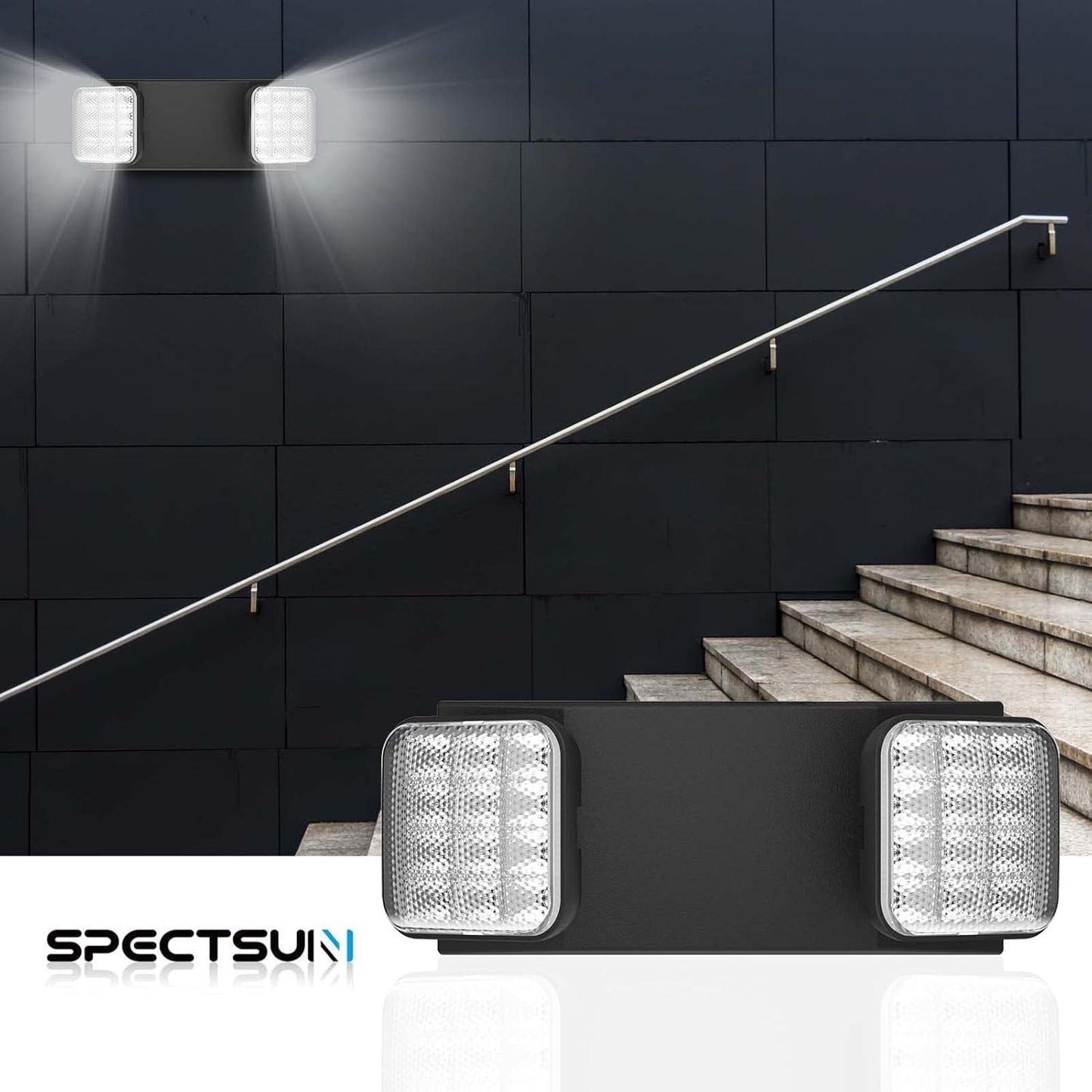 Black LED Exit Sign with Backup