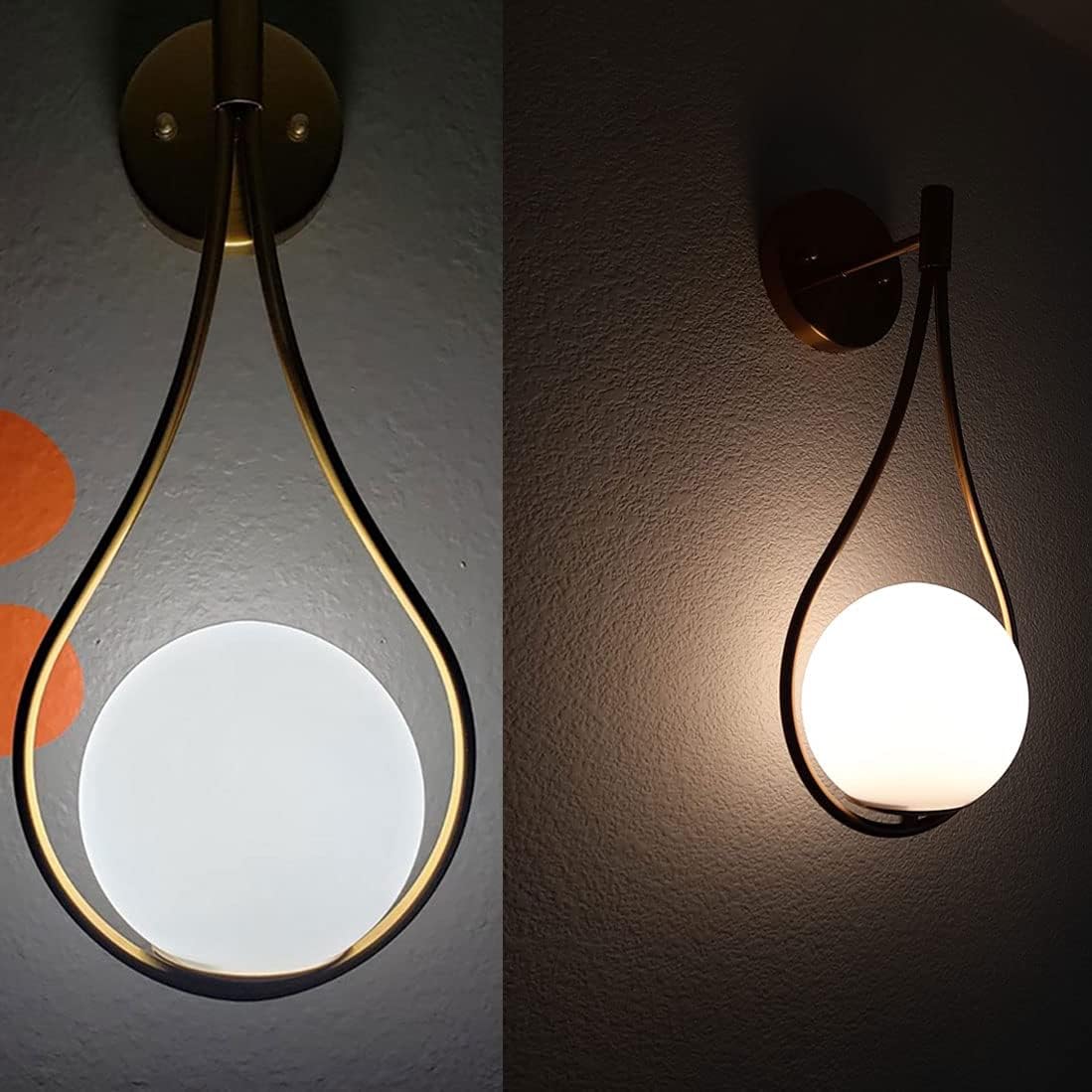 Mid-Century Brass Globe Wall Sconce