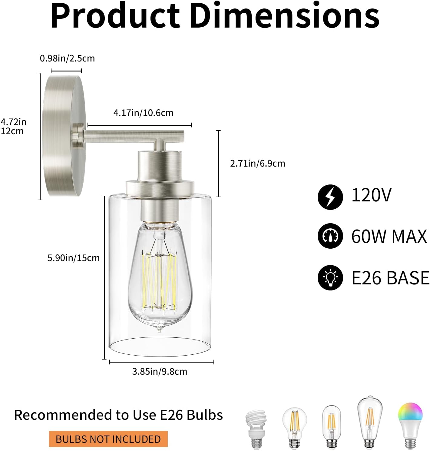 Modern Brushed Nickel Wall Sconce