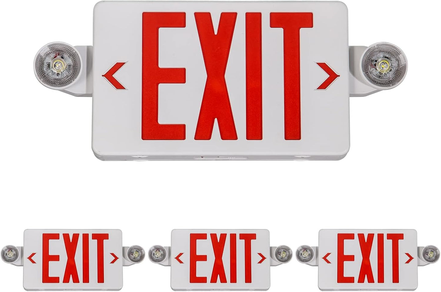 Black LED Exit Sign with Emergency Lights