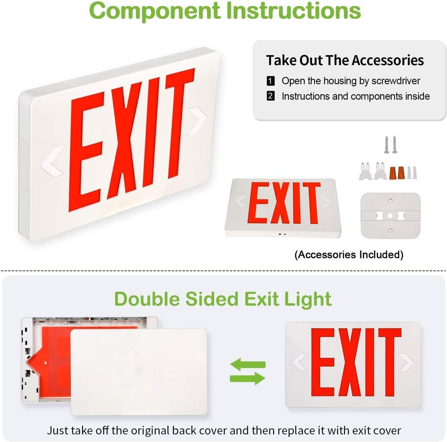 2-Pack LED Emergency Exit Signs
