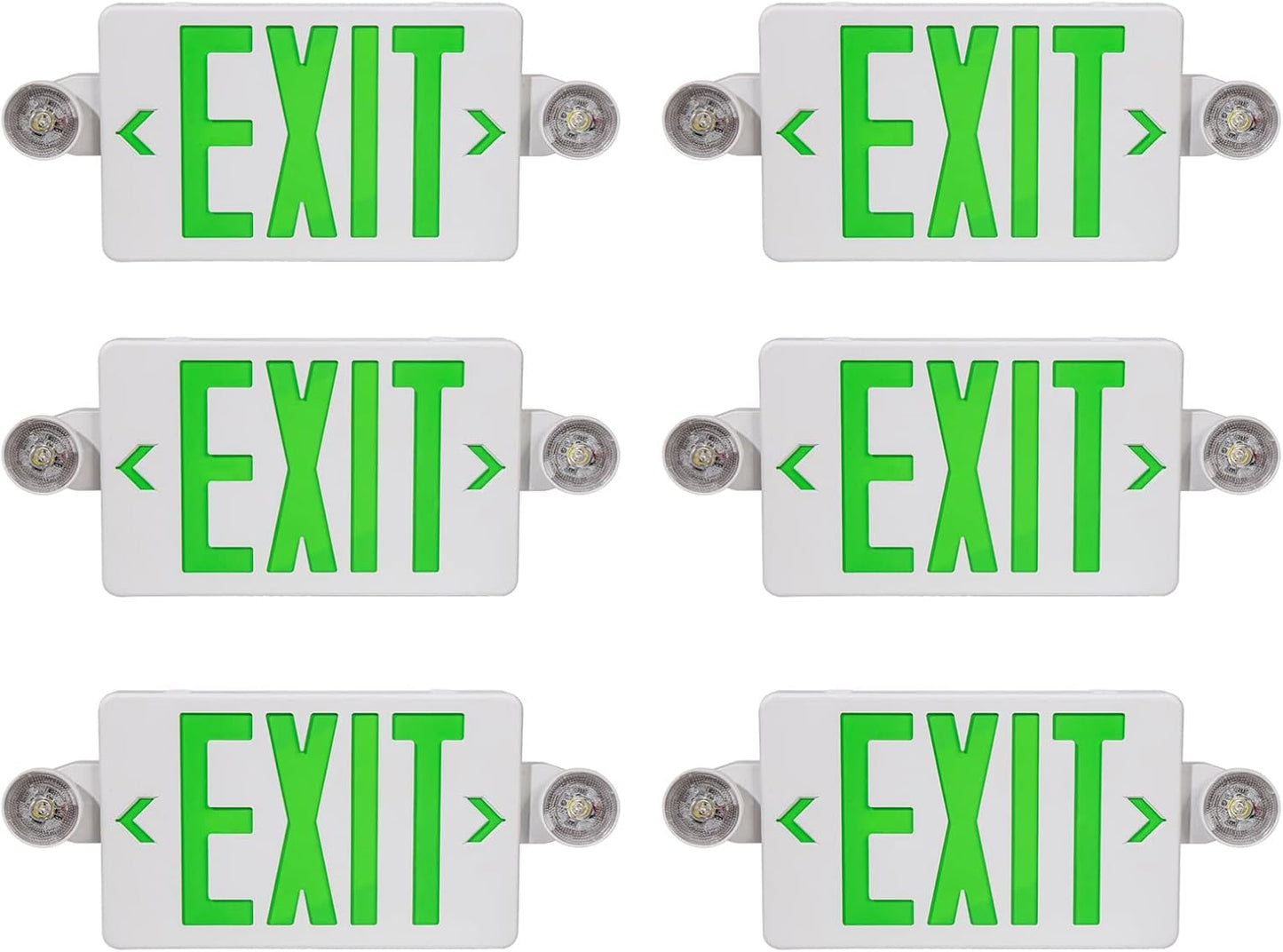 Black LED Exit Sign with Emergency Lights