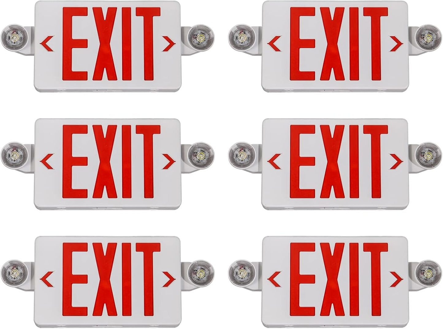 Black LED Exit Sign with Emergency Lights