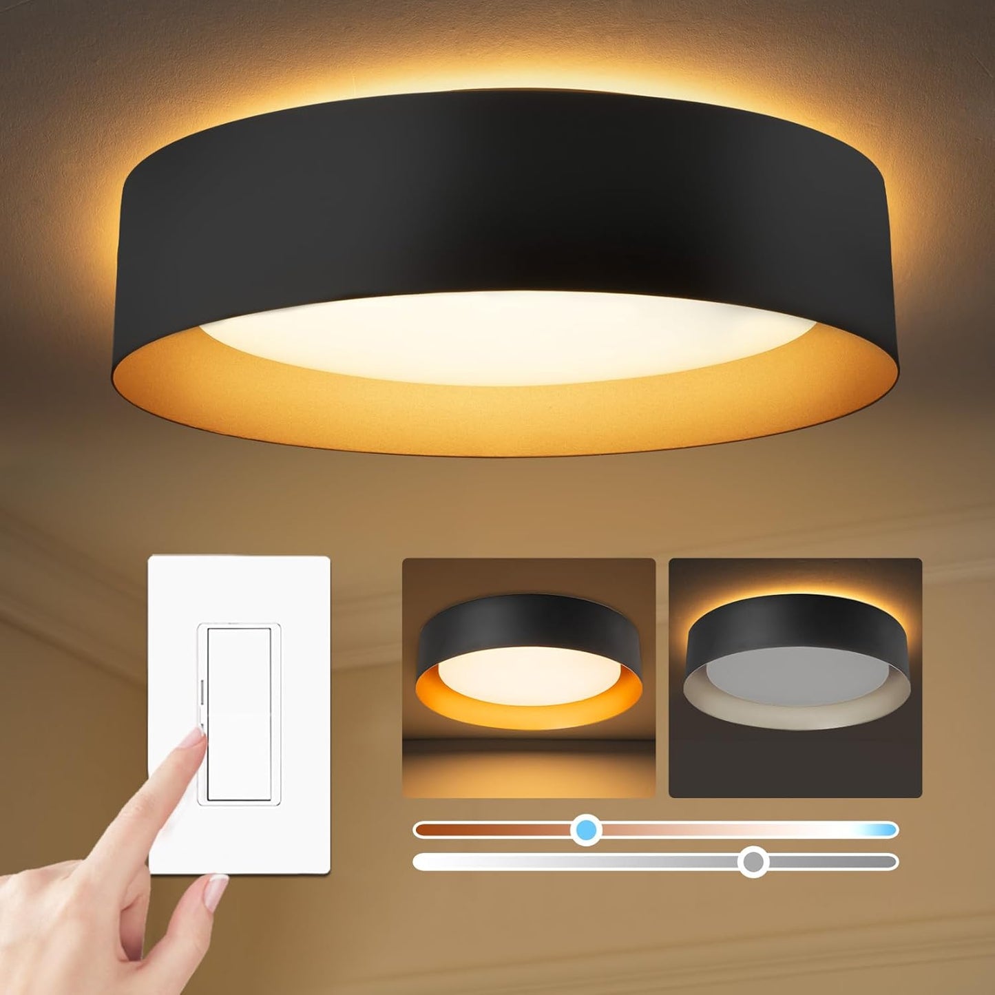 Black Gold LED Ceiling Light