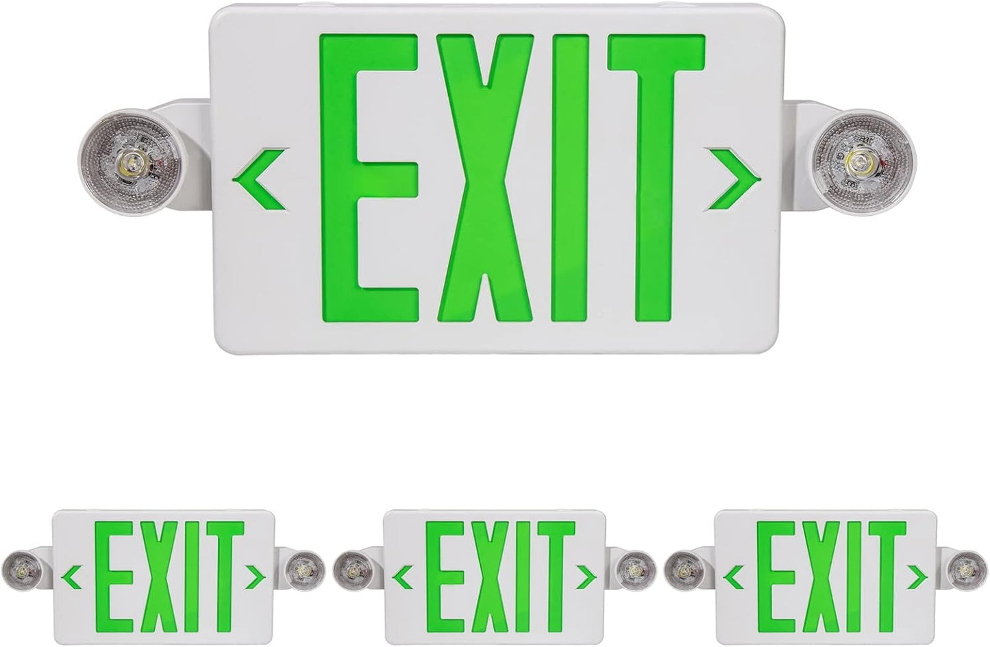 Black LED Exit Sign with Emergency Lights