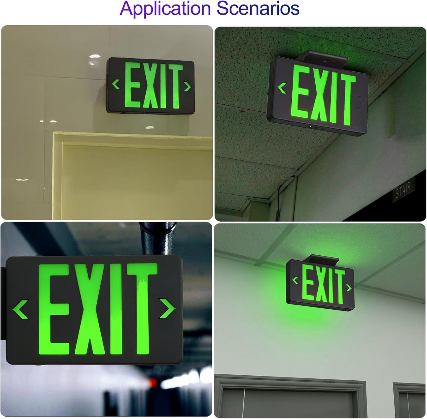 Red LED Exit Sign with Battery Backup