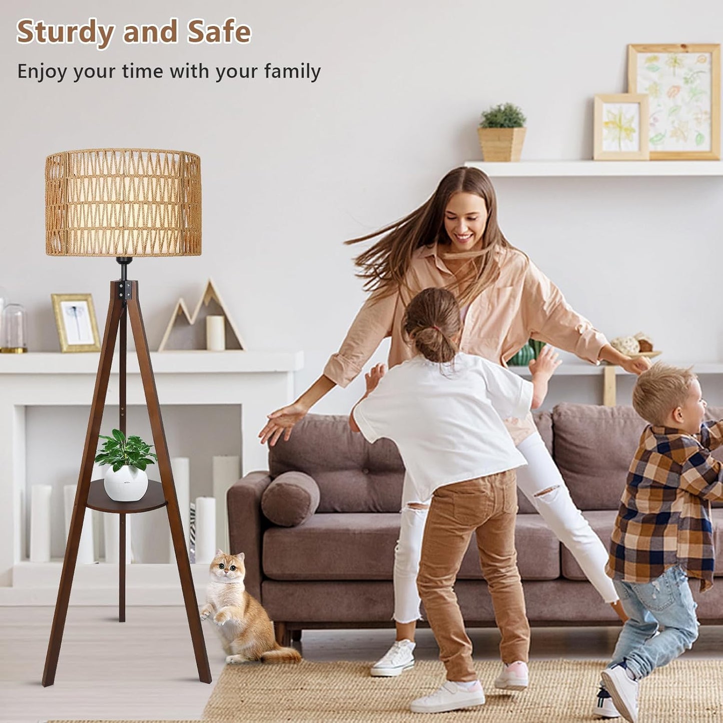 Rattan Tripod Floor Lamp