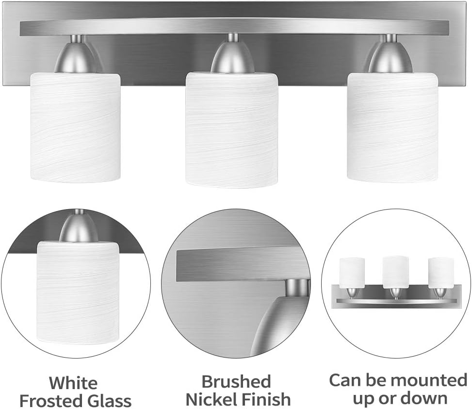 Bai Source 3 ‎Brushed Nickel Bathroom Vanity Light Fixture