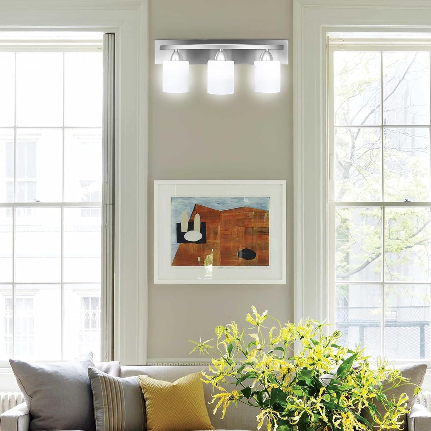 Bai Source 3 ‎Brushed Nickel Bathroom Vanity Light Fixture