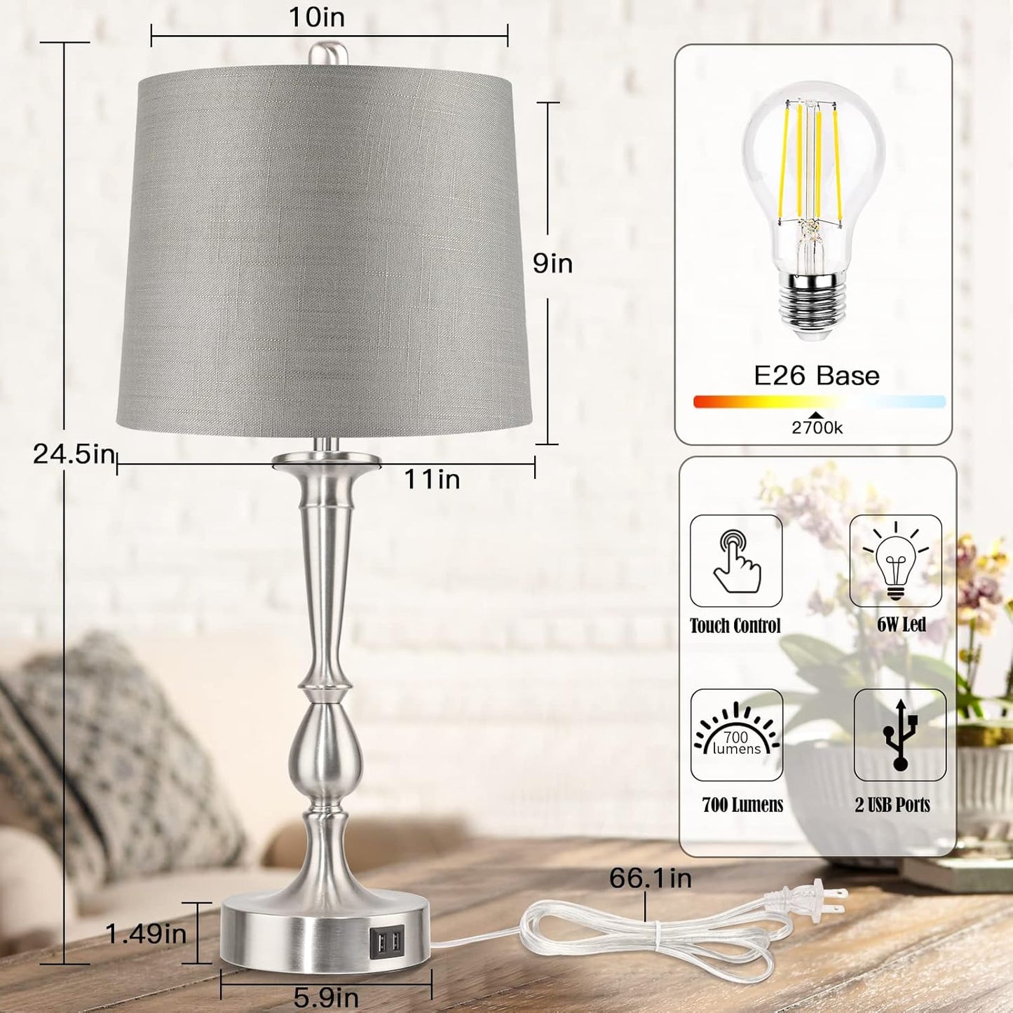 Bai Source Control-Charging-Dimmable-Bedside