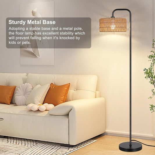 Bai Source Farmhouse Floor Lamp, 68''Tall Lamp for Living Room with Remote