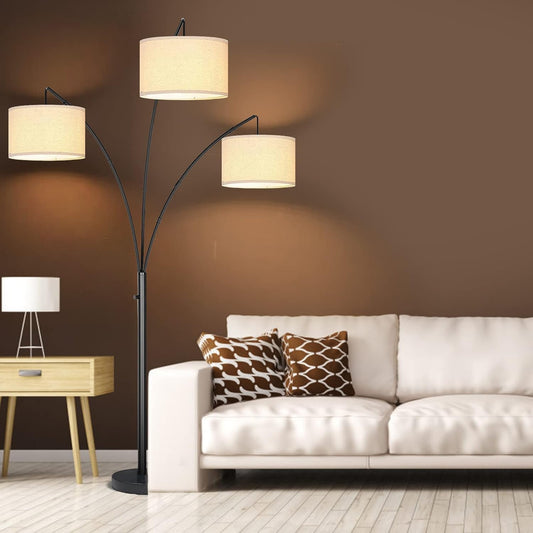 Bai Source Arc Floor Lamps for Living Room, Modern Black Floor Lamp Tall Standing Lamps