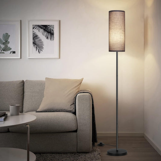 Bai Source Floor Lamp for Living Room, Modern Standing Lamps with Lampshade Gray