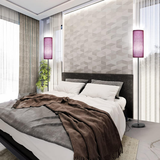 Bai Source Floor Lamp for Living Room, Modern Standing Lamps with Lampshade Purple
