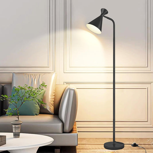Bai Source Floor Lamp Modern Adjustable Metal Heads Standing Lamps, Simple Design Black Floor Lamp
