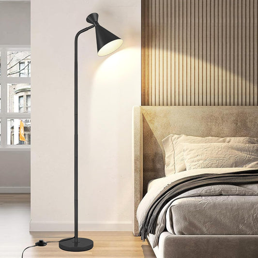 Bai Source Metal Heads Standing Lamps, Simple Design Black Floor Lamp