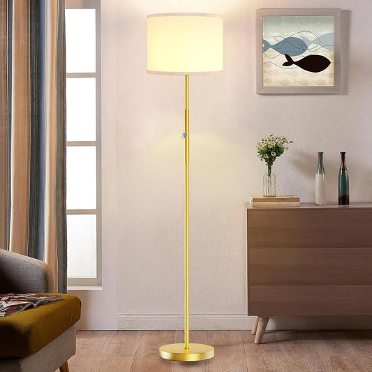 Bai Source Floor Lamp for Living Room Bedroom, 65’’ Modern Tall Lamp Simple Design Standing Lamps Gold