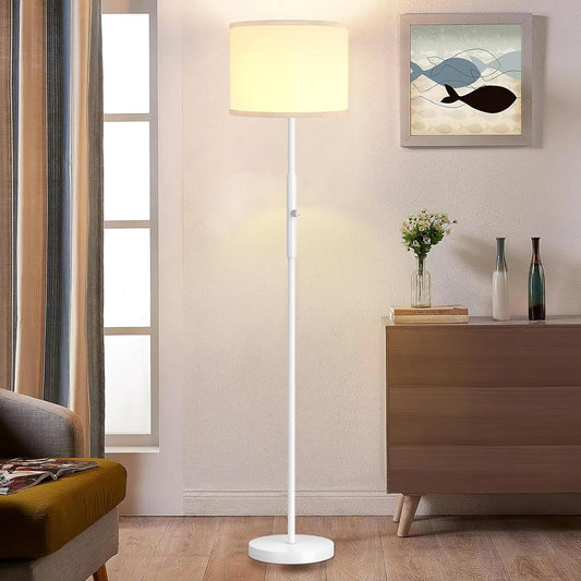 Bai Source Floor Lamp for Living Room Bedroom with Lampshade Stencil, 65’’ Modern Tall Lamp White