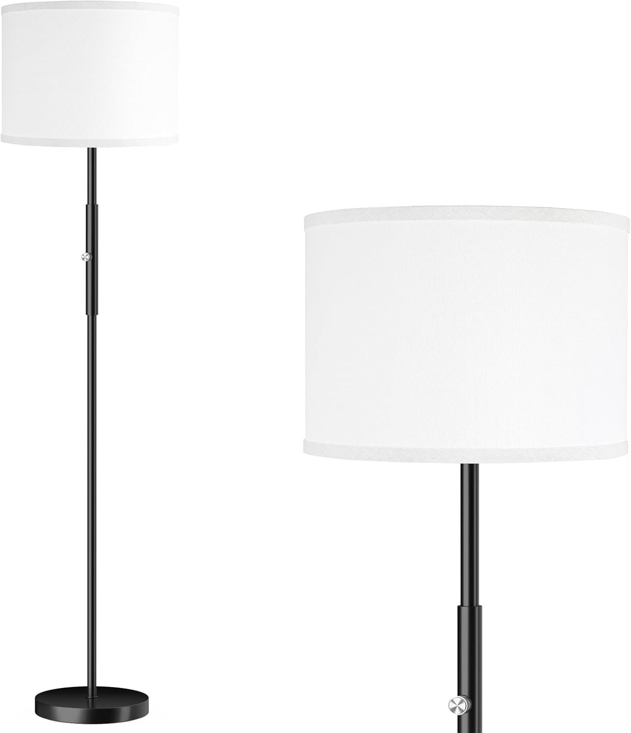Bai Source Floor Lamp for Living Room Bedroom, 65’’ Modern Tall Lamp Simple Design Standing Lamps Black