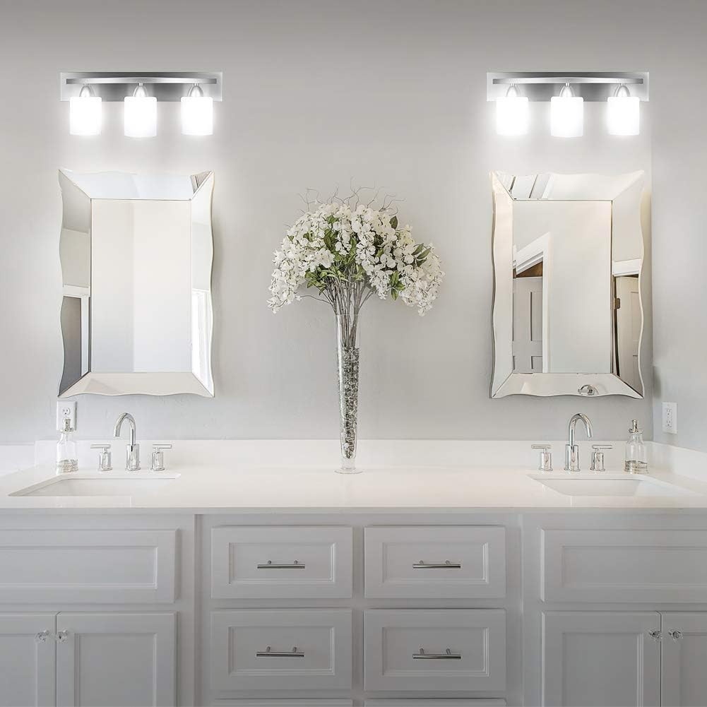 Bai Source 3-Light Bathroom Vanity Light Fixture, 5 Piece All-in-One Bath Sets
