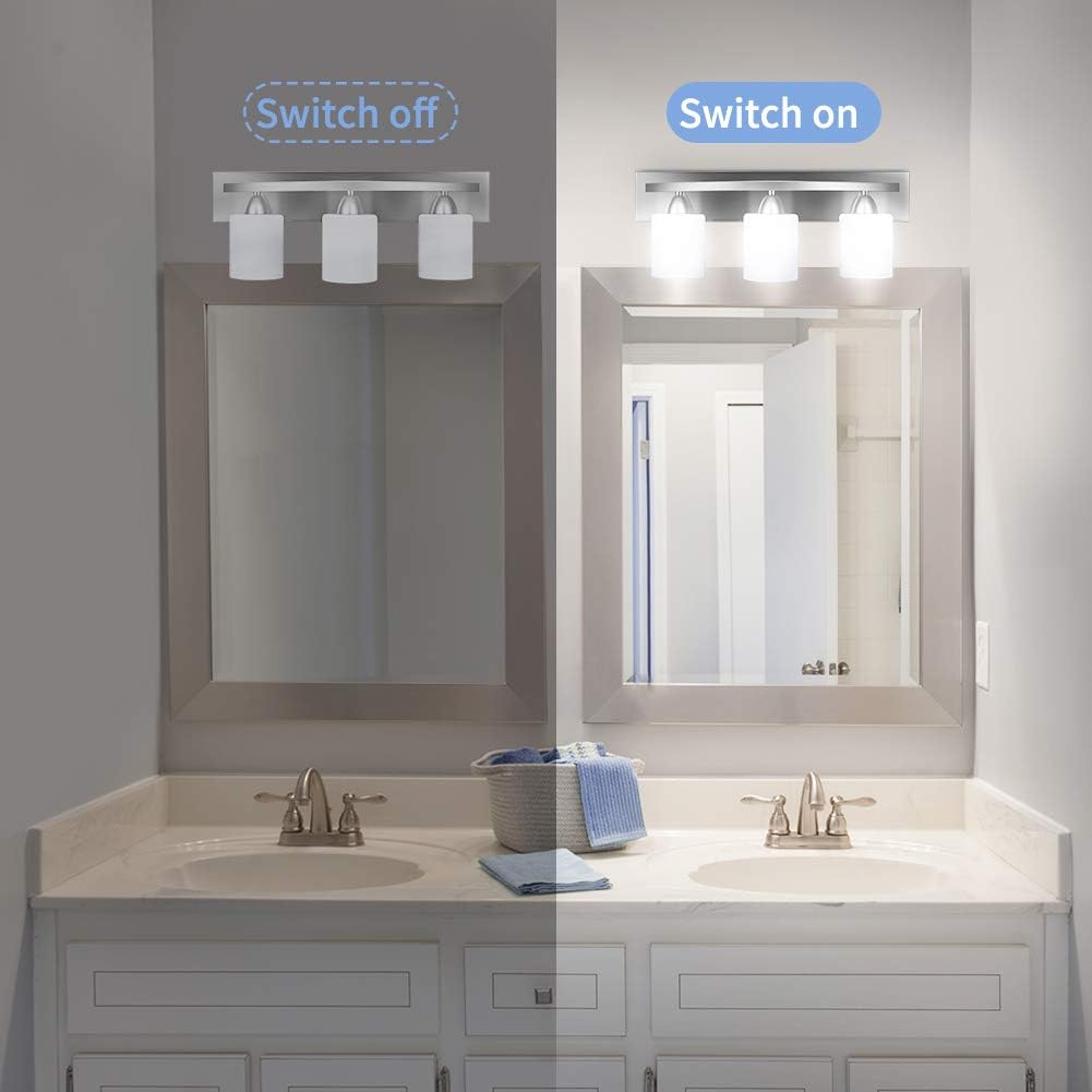 Bai Source 3-Light Bathroom Vanity Light Fixture, 5 Piece All-in-One Bath Sets