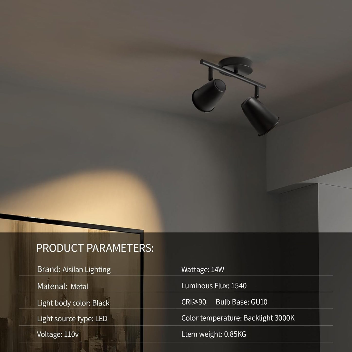 LED Adjustable Hardwired Track Light Head