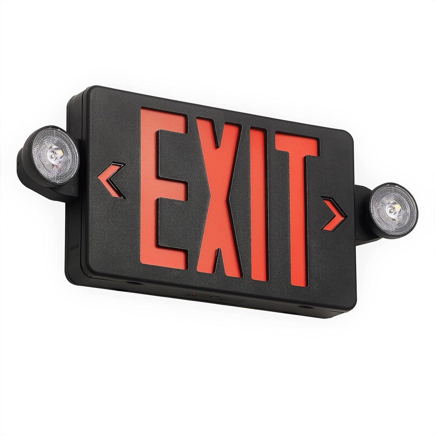Black LED Exit Sign with Emergency Lights